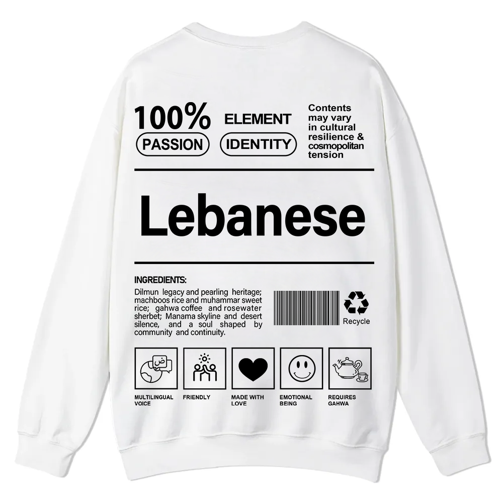 Lebanese Unisex Fit  Casual Crewneck Sweatshirt wearishow