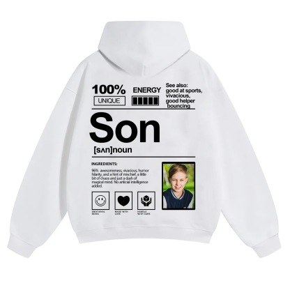 Addcustom Photo Son Solid Color Hoodie