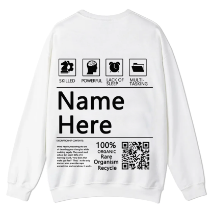 QR Code Customized Unisex Crew Sweatshirt