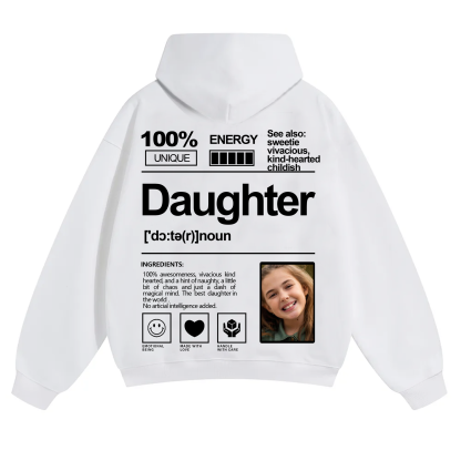 Addcustom Photo Daughter Solid Color Hoodie