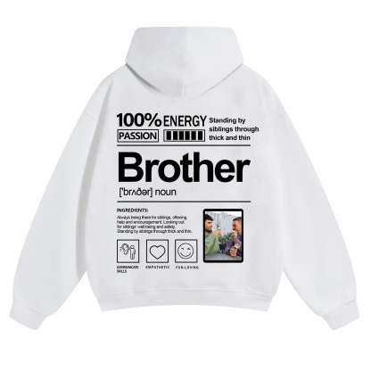 Addcustom Photo Brother Solid Color Hoodie