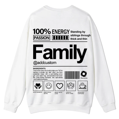 Family Addcustom Casual Crewneck Sweatshirt