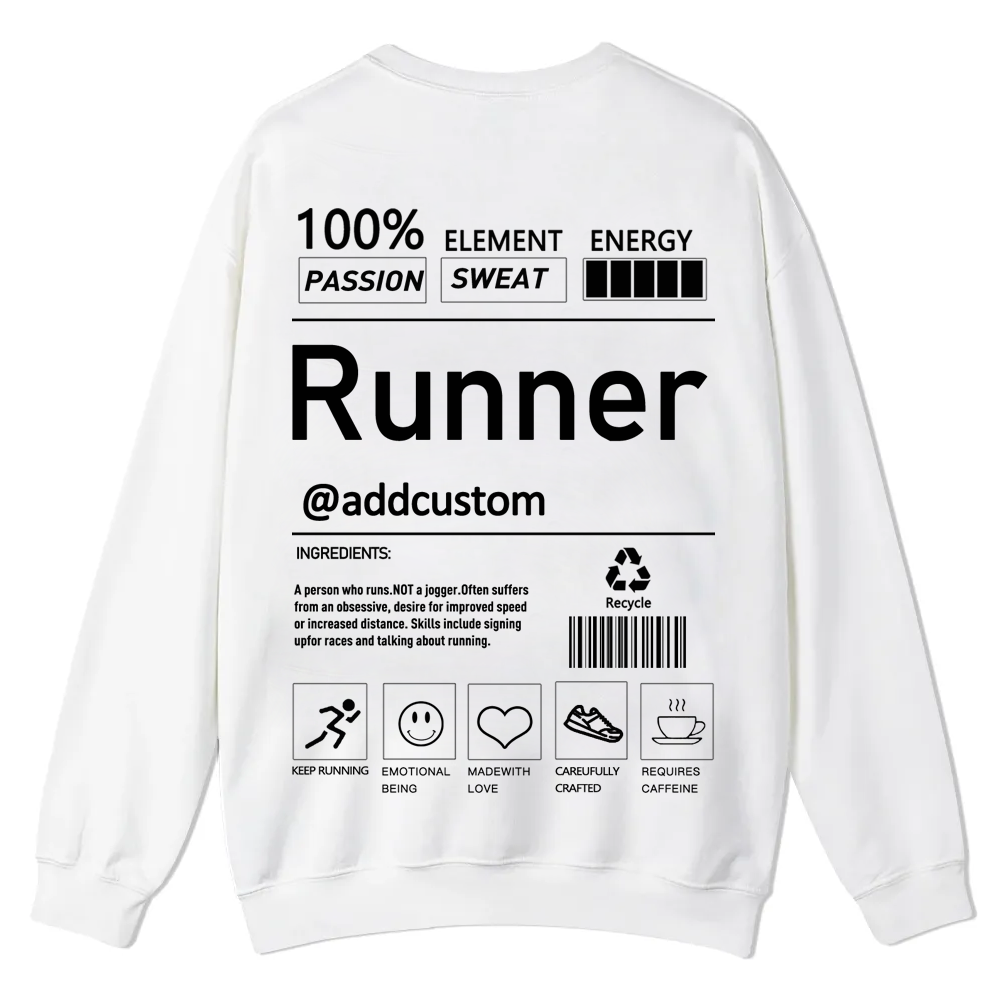 Addcustom Runner Casual Crewneck Sweatshirt
