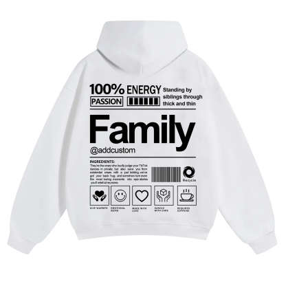 Family Addcustom Solid Color Hoodie