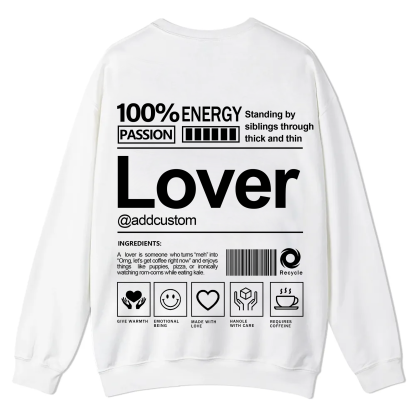 Lover Addcustom Casual Crewneck Sweatshirt