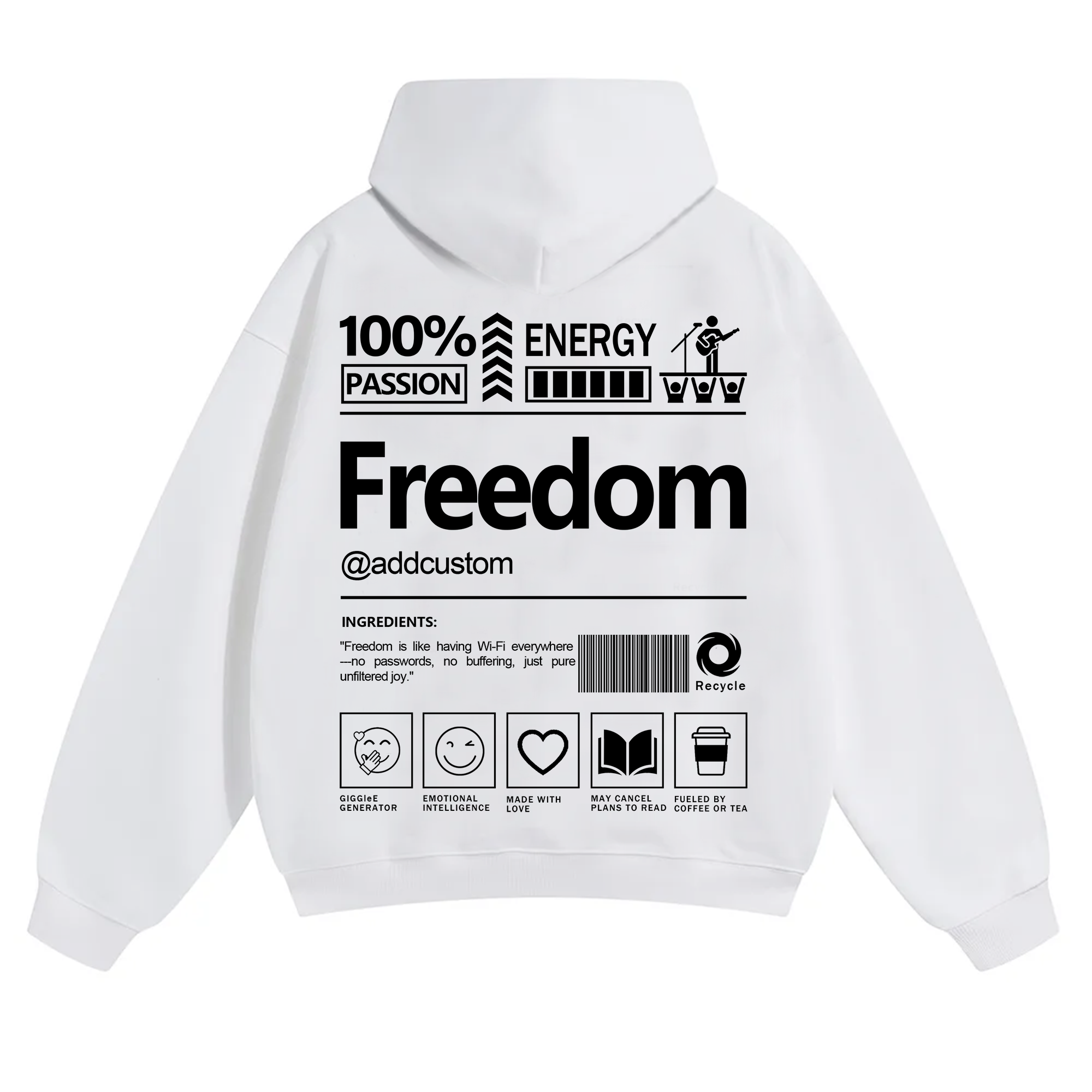 Freedom Addcustom Solid Color Hoodie