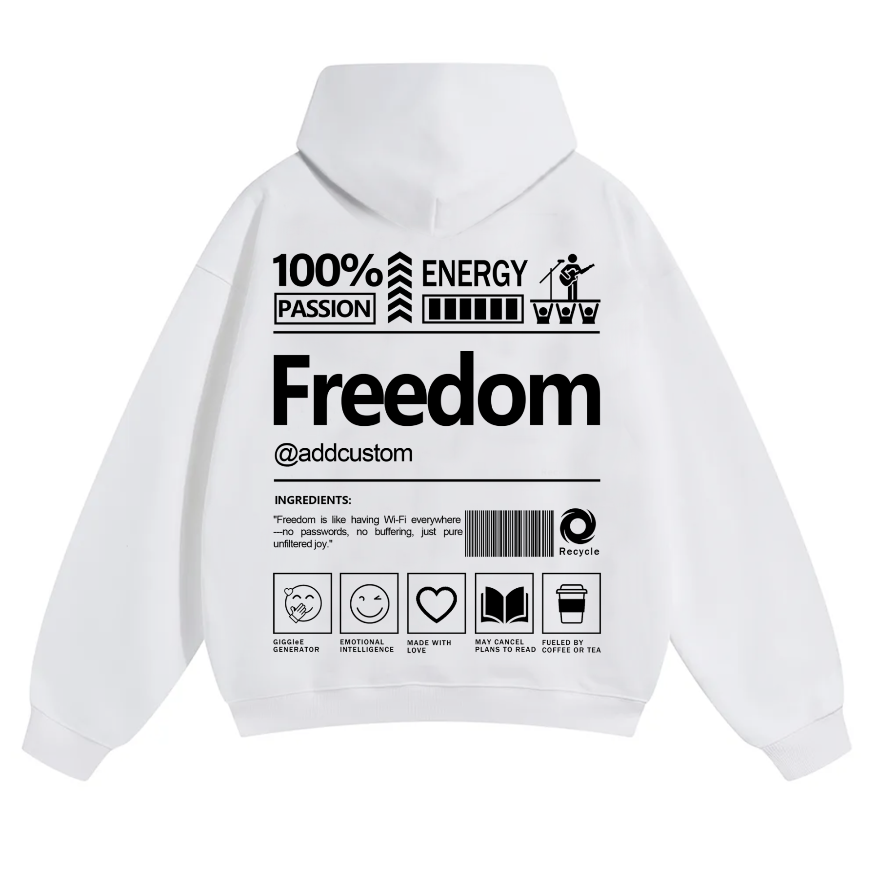 Freedom Addcustom Solid Color Hoodie