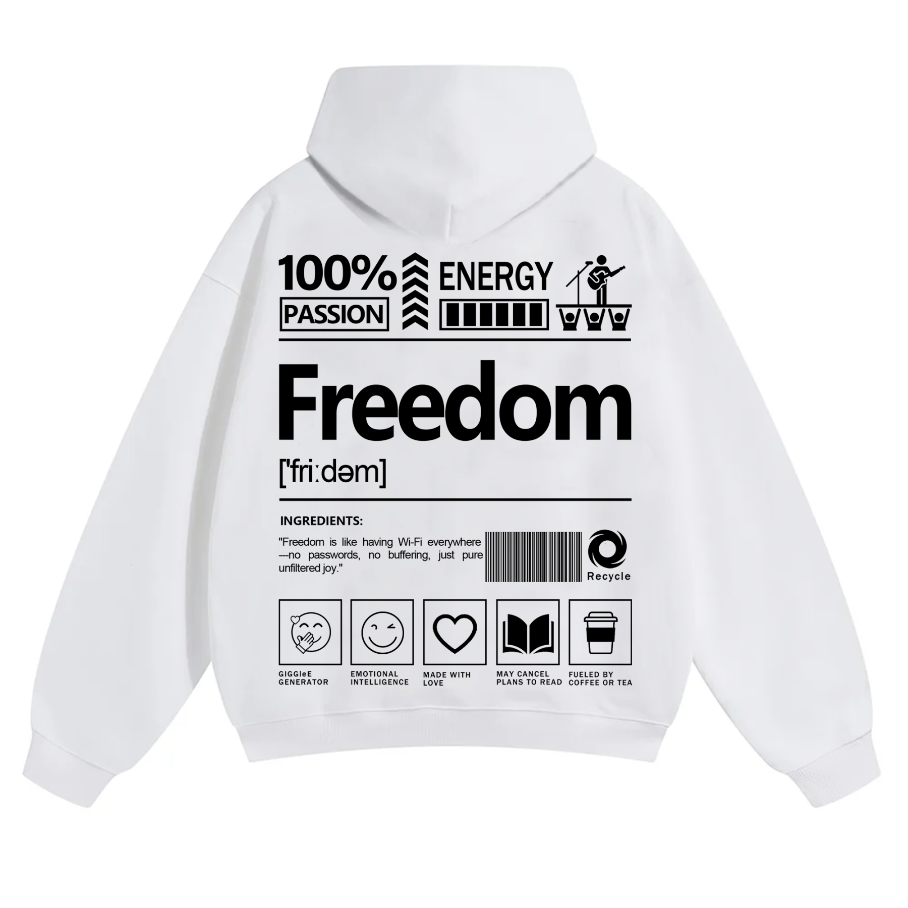 Freedom Unisex Fit Solid Color Hoodie