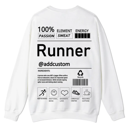 Addcustom Runner Casual Crewneck Sweatshirt