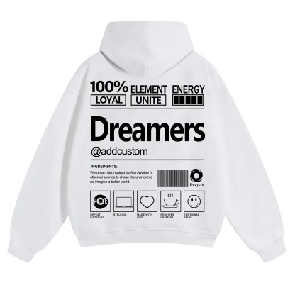 Dreamers Addcustom Unisex Fit Solid Color Hoodie