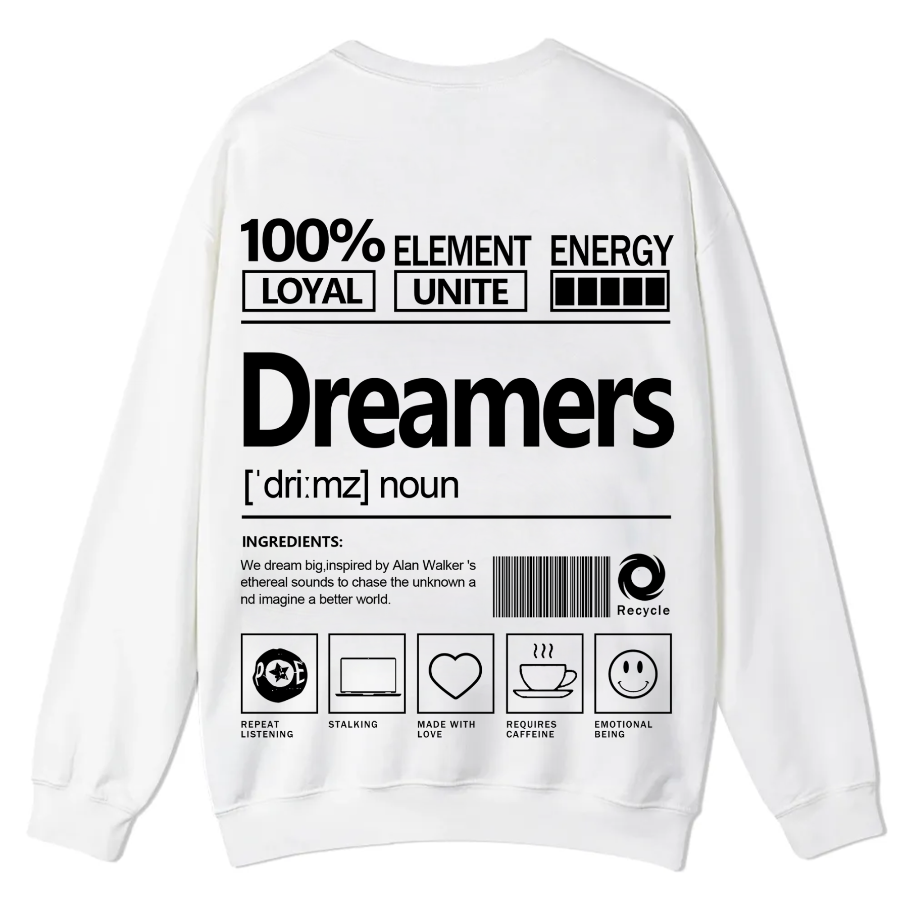 Dreamers Unisex Fit Casual Crewneck Sweatshirt
