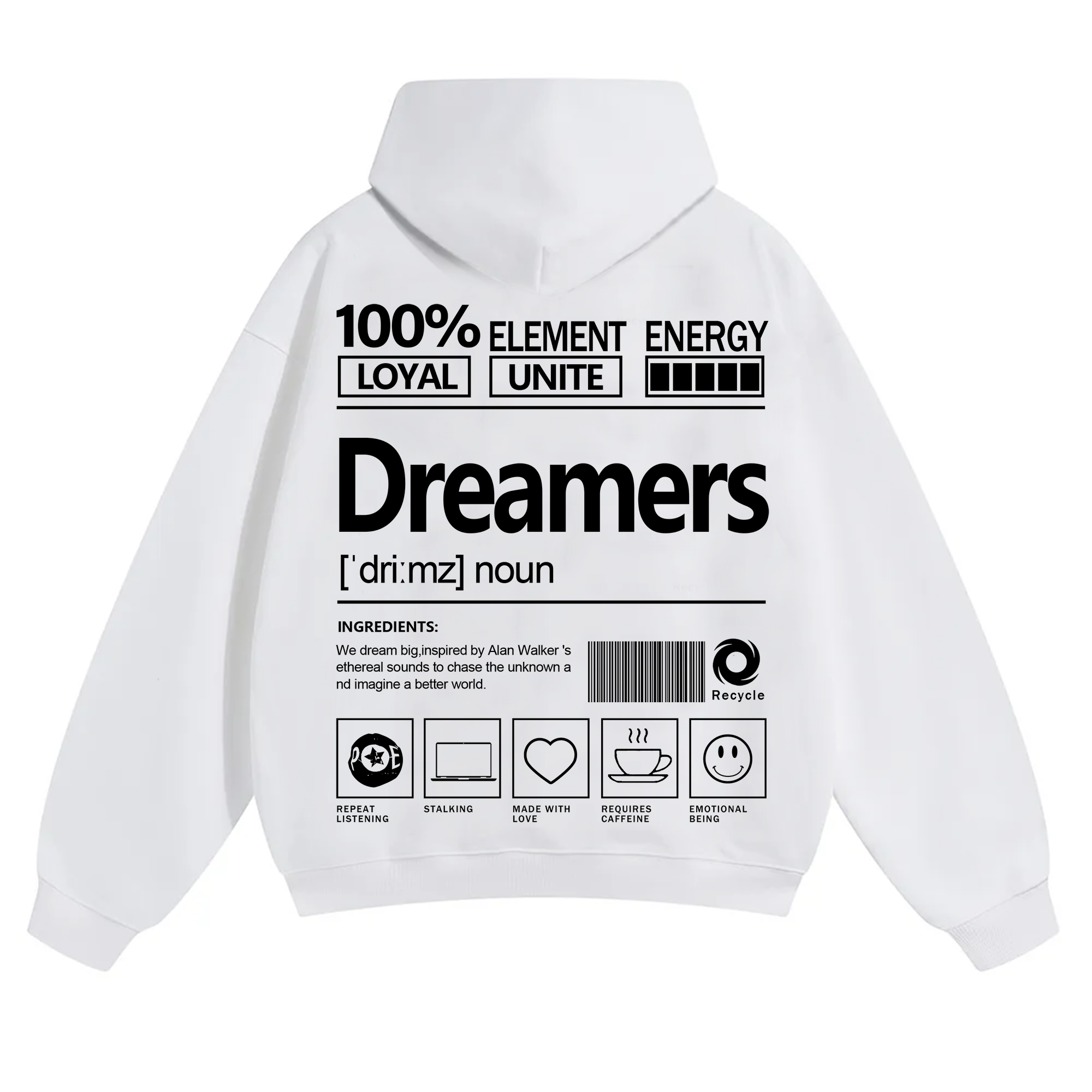 Dreamers Unisex Fit Solid Color Hoodie