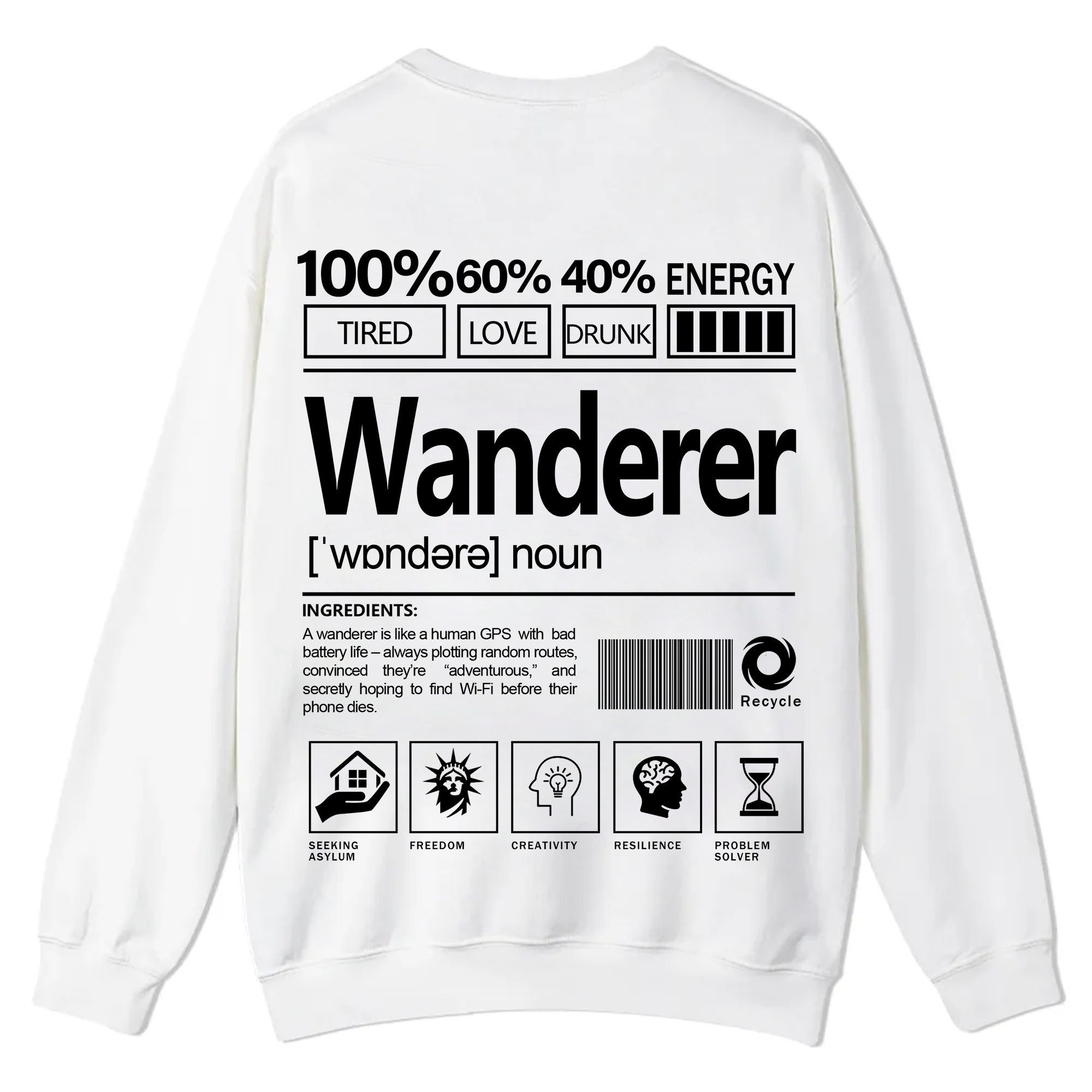 Wanderer Unisex Fit Casual Crewneck Sweatshirt