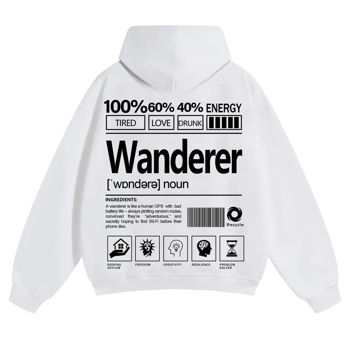 Wanderer Unisex Fit Solid Color Hoodie