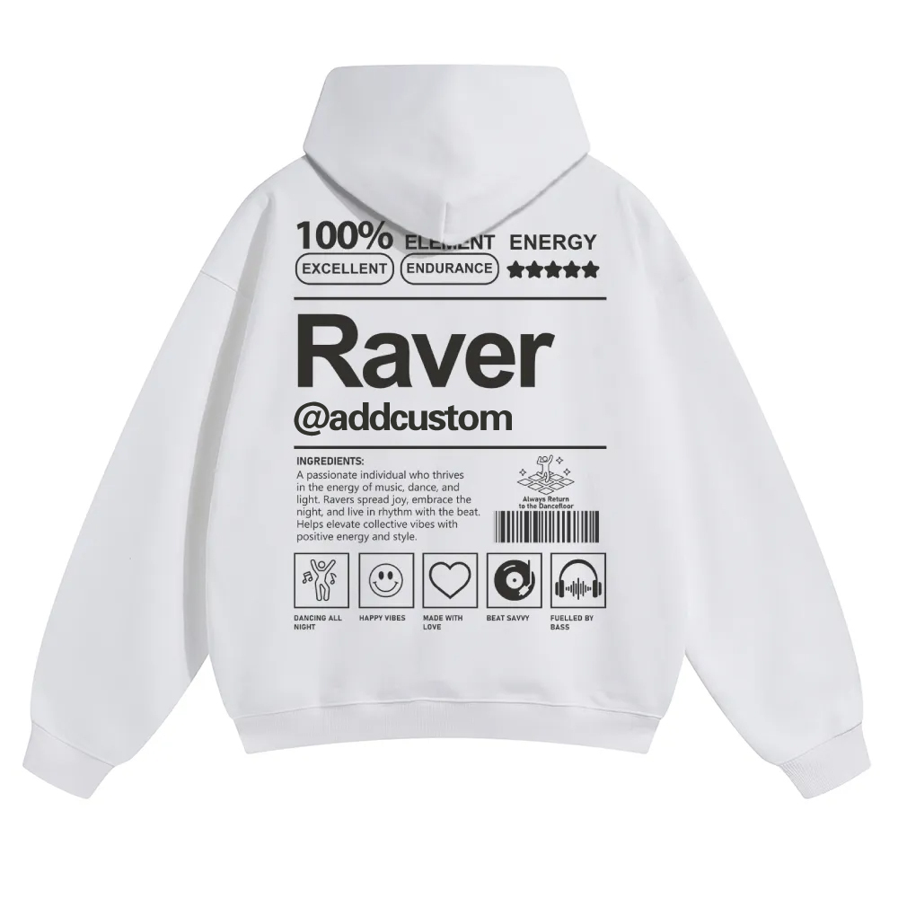 Addcustom Raver Solid Color Hoodie wearishow