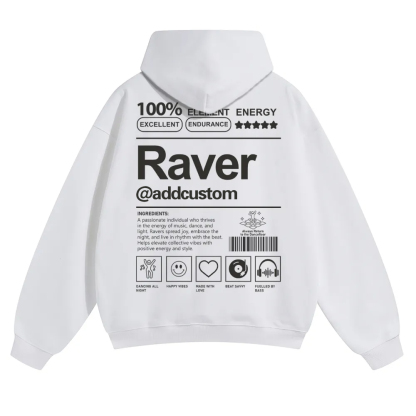 Addcustom Raver Solid Color Hoodie wearishow