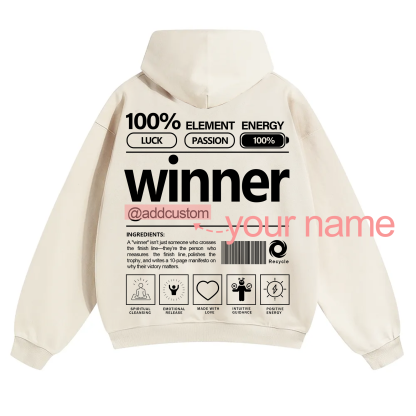 Winner Addcustom Unisex Fit Solid Color Hoodie