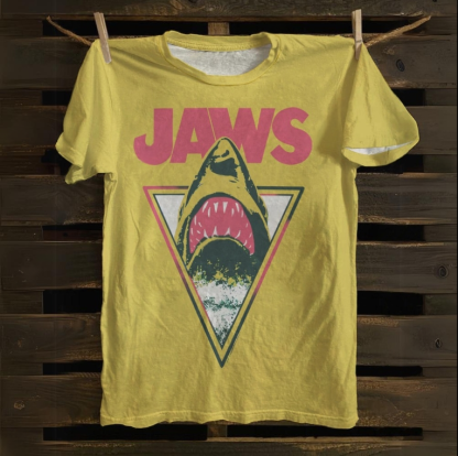 Unisex Vintage Washed Jaws Shark Teeth T-Shirt