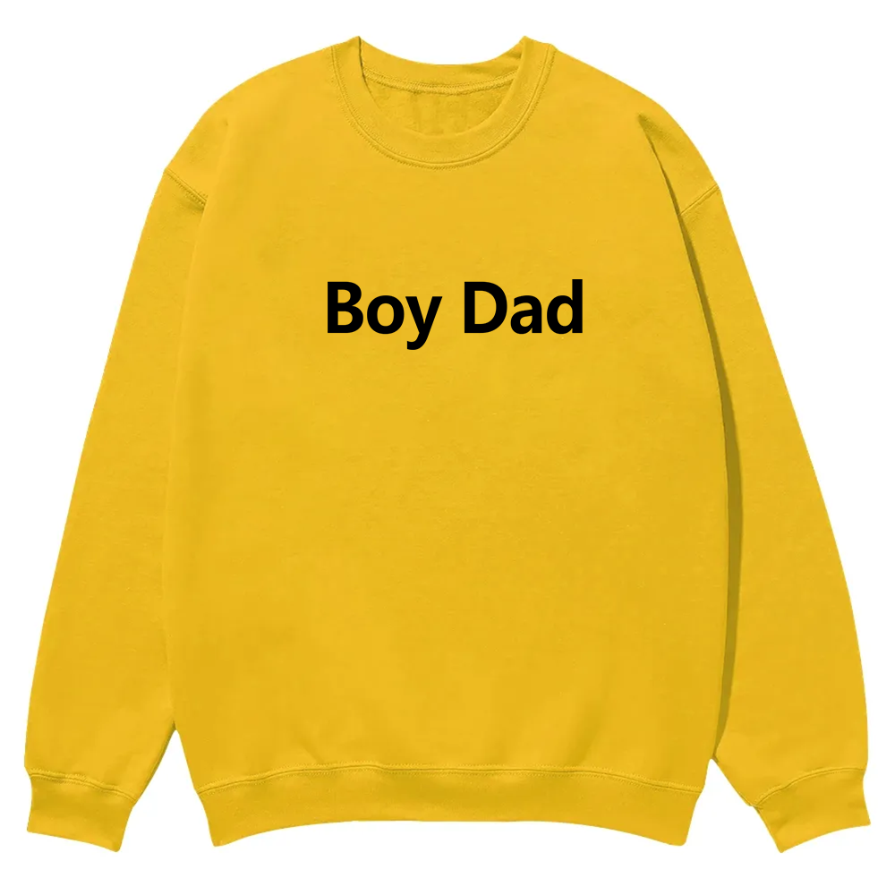 Boy Dad Casual Crewneck Sweatshirt wearishow