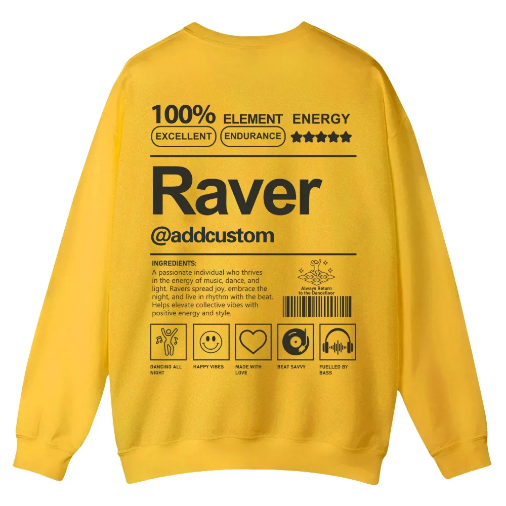 Addcustom Raver Casual Crewneck Sweatshirt wearishow