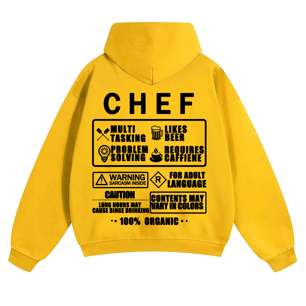 Chef Solid Color Hoodie Customscool