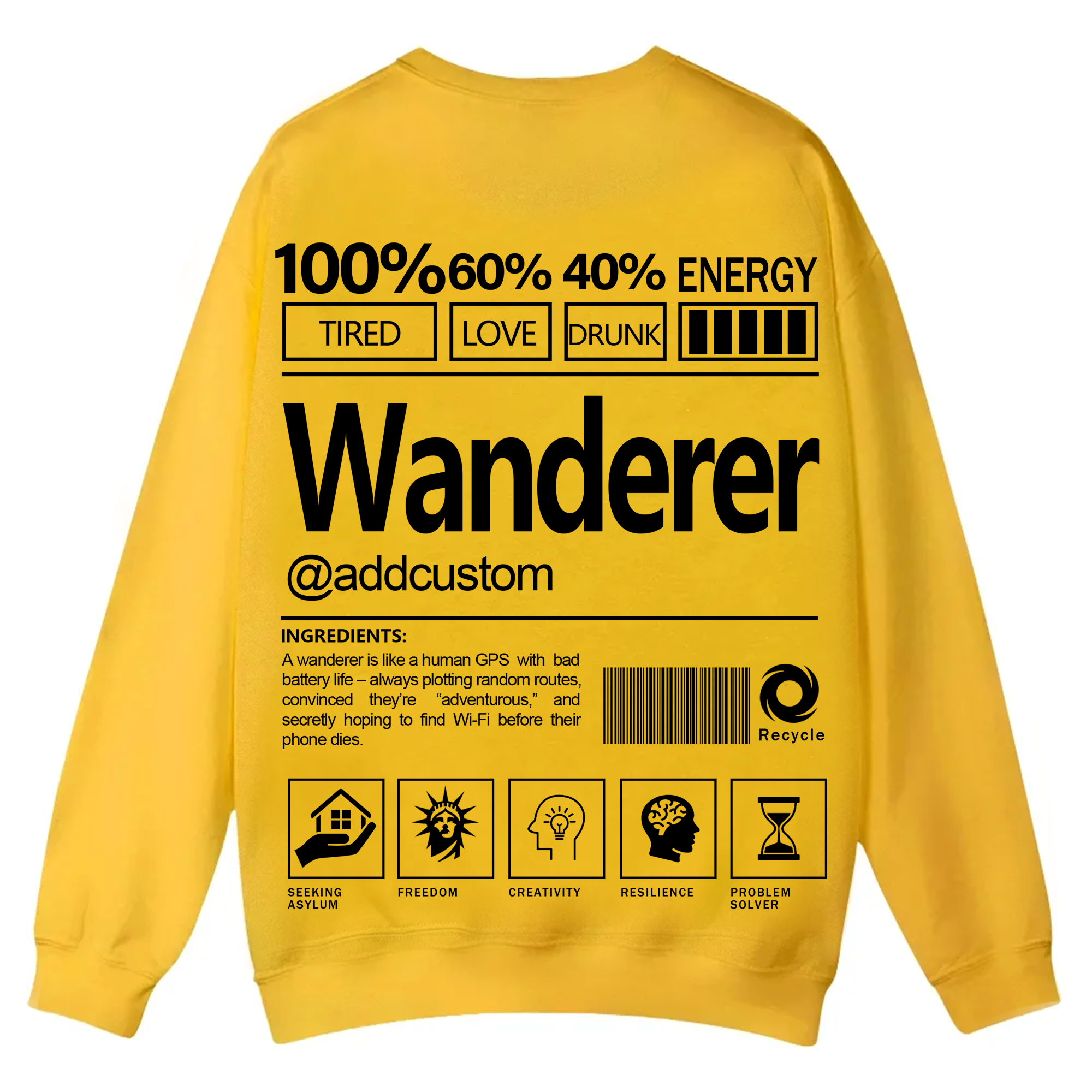 Wanderer Addcustom Unisex Fit Casual Crewneck Sweatshirt