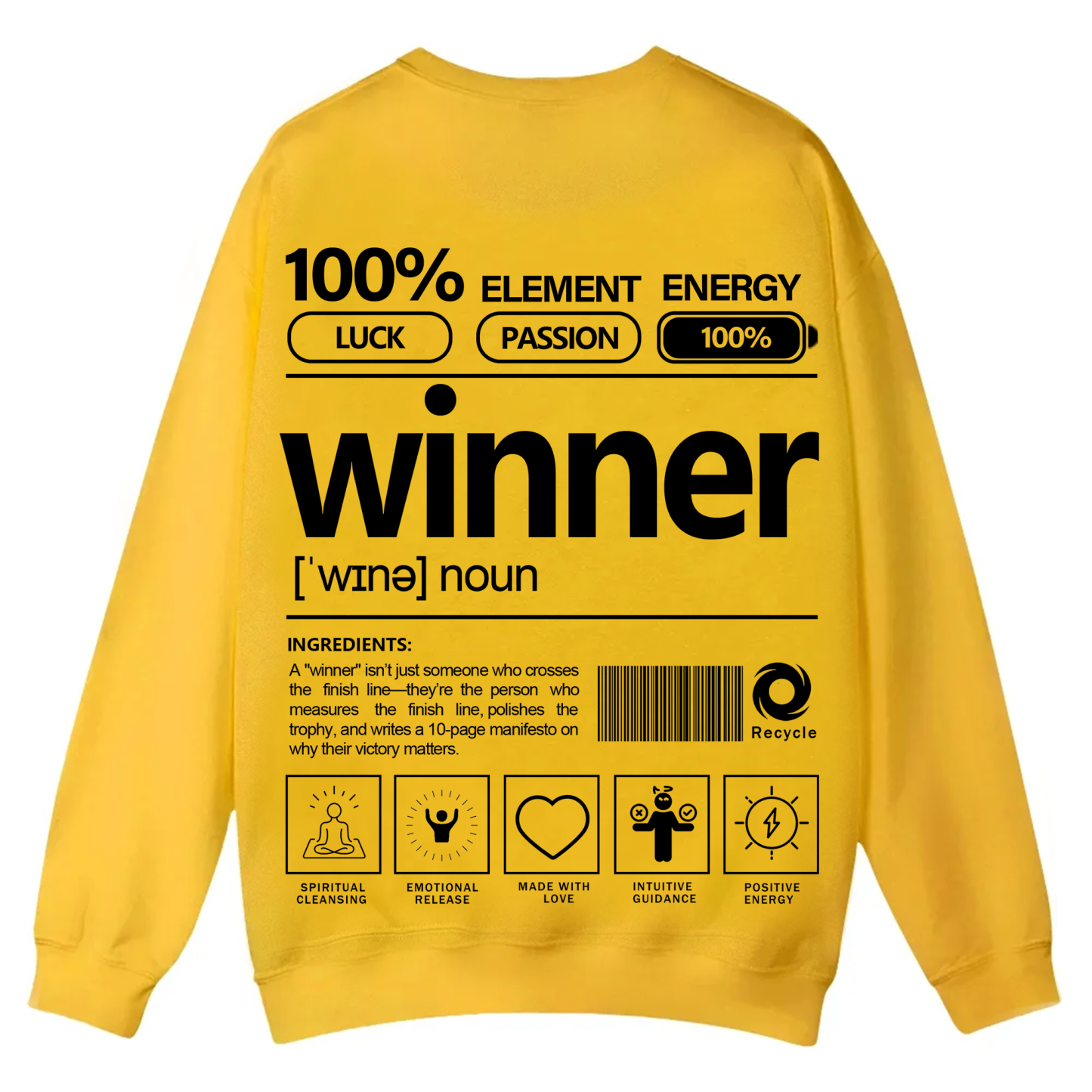 Winner Unisex Fit Casual Crewneck Sweatshirt