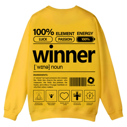 Winner Unisex Fit Casual Crewneck Sweatshirt