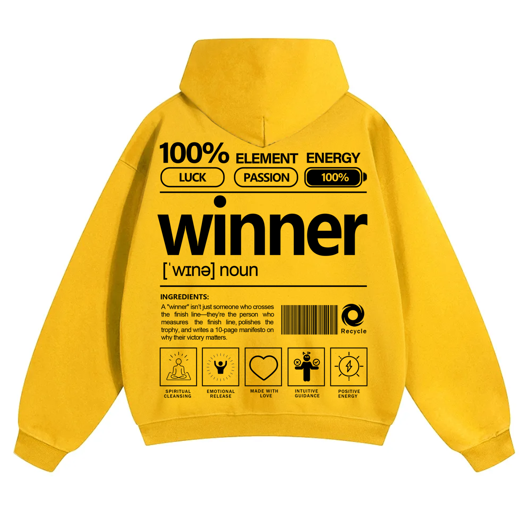 Winner Unisex Fit Solid Color Hoodie