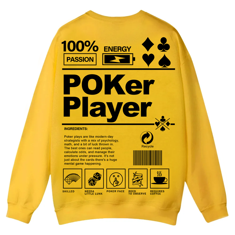 Poker Player Unisex Casual Crewneck Sweatshirt