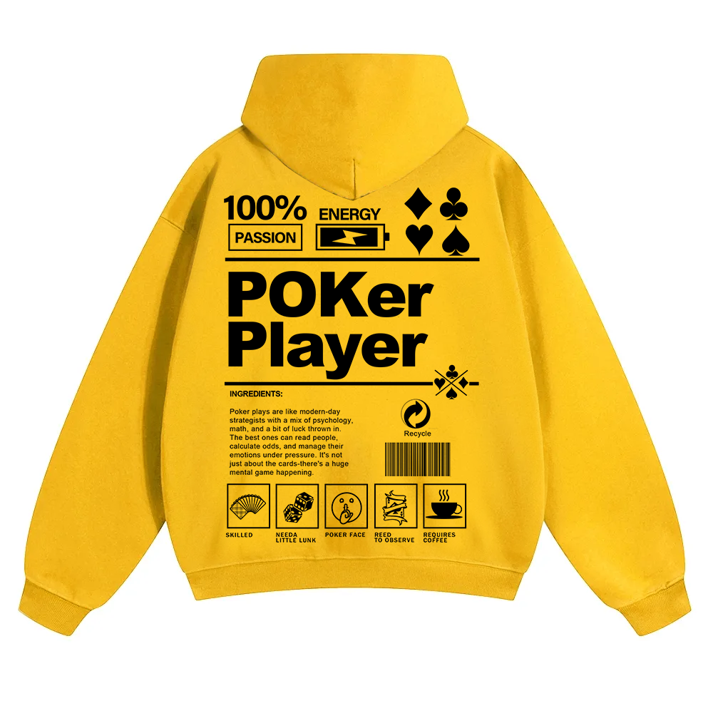 Poker Player Unisex Solid Color Hoodie