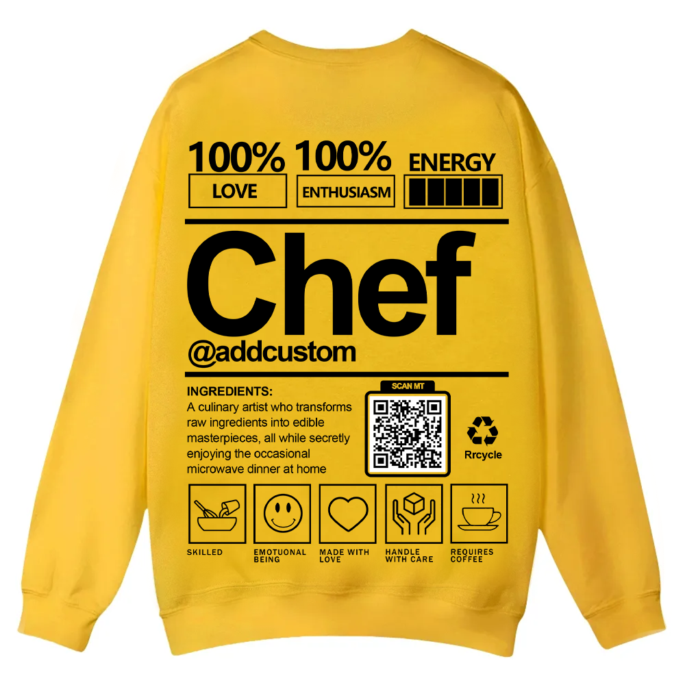 Chef Addcustom QR Code Casual Crewneck Sweatshirt
