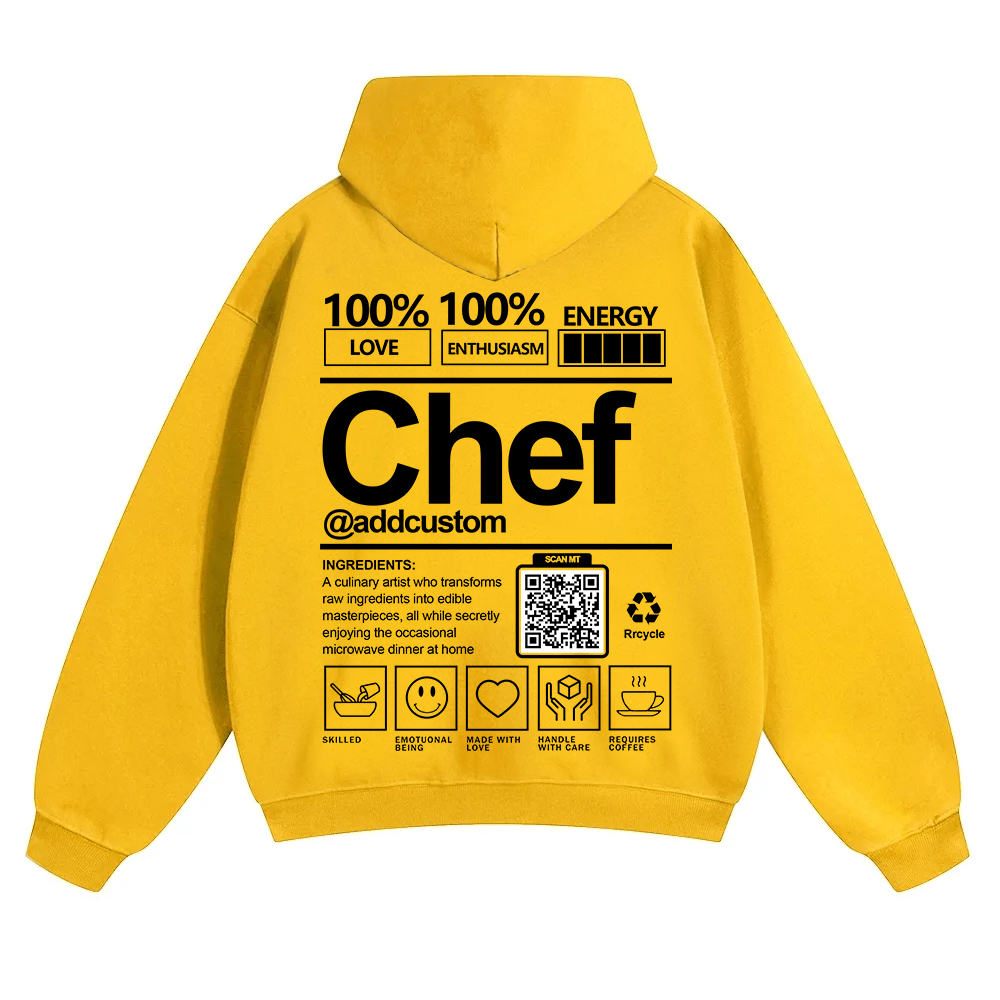 Chef Addcustom QR Code Solid Color Hoodie