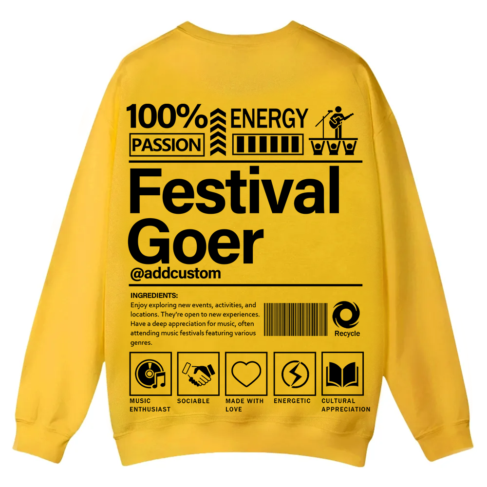 Festival Goer Custom Unisex Casual Crewneck Sweatshirt wearishow