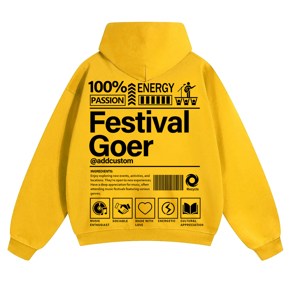 Festival Goer Custom Unisex Solid Color Hoodie wearishow