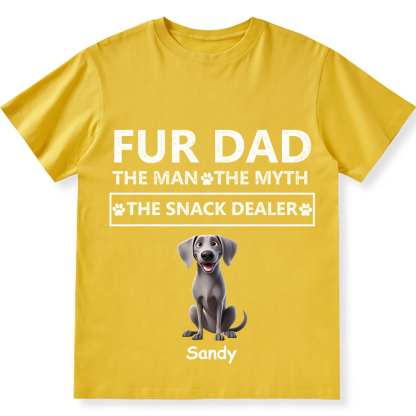 Fur Dad The Man The Myth The Snack Dealer  - Personalized Custom Unisex  Washed T-shirt