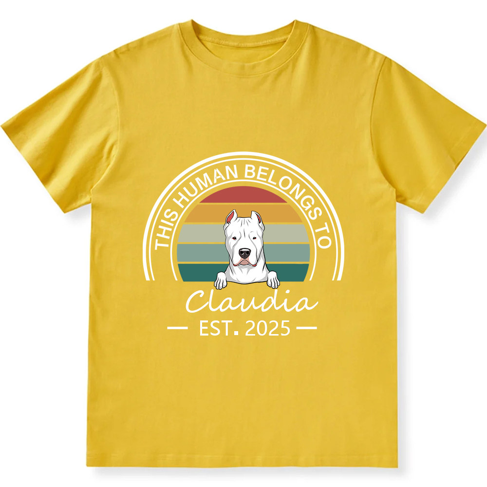 This Human Belongs To - Personalized Custom Unisex T-shirt