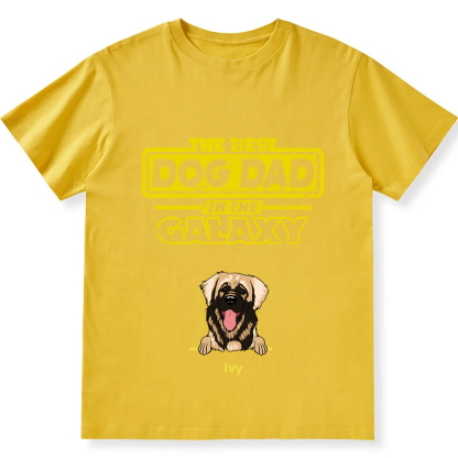 The Best Dog Dad In The Galaxy- Personalized Custom Unisex T-shirt