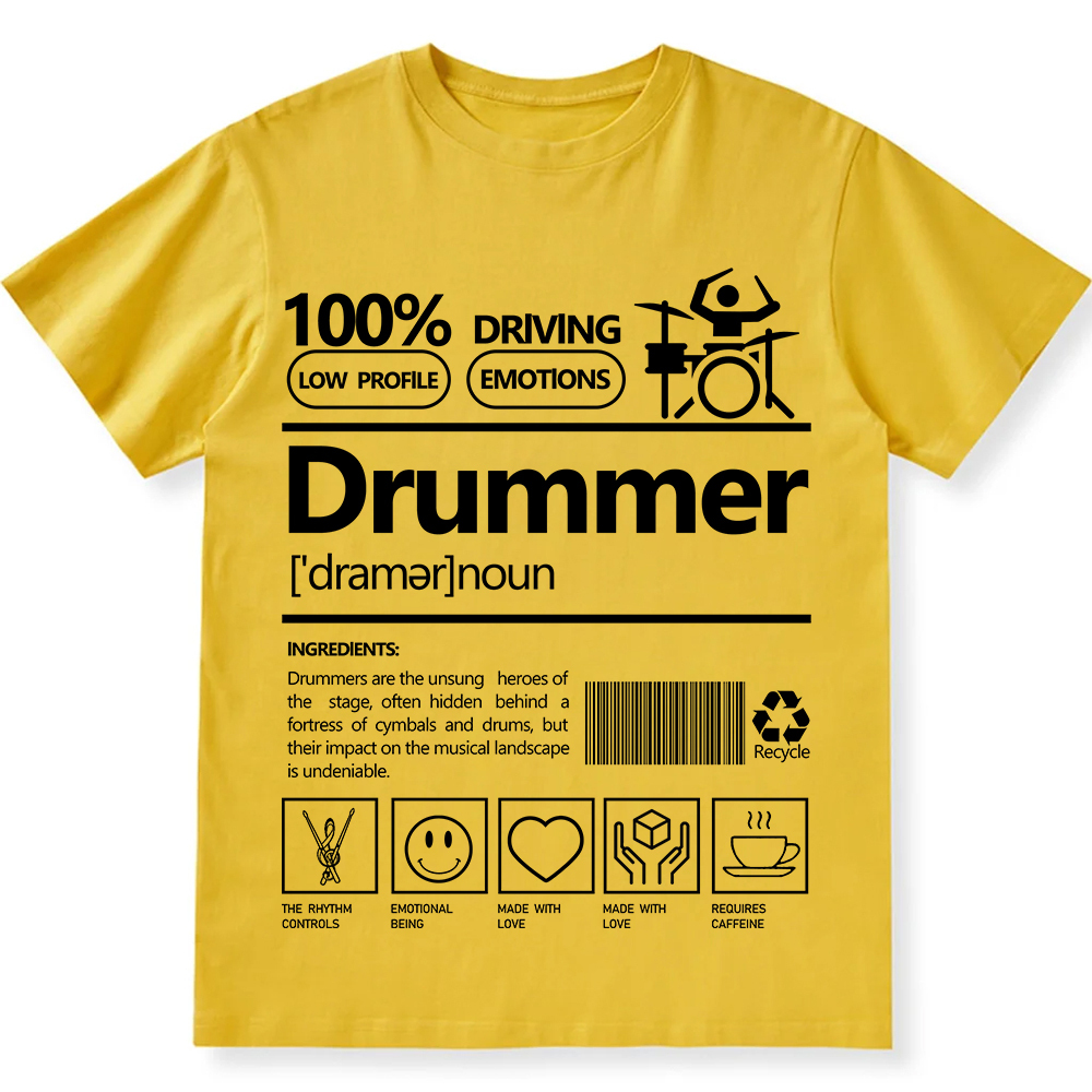 Drummer Unisex Fit Washed T-Shirt wearishow