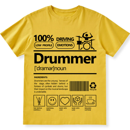 Drummer Unisex Fit Washed T-Shirt wearishow