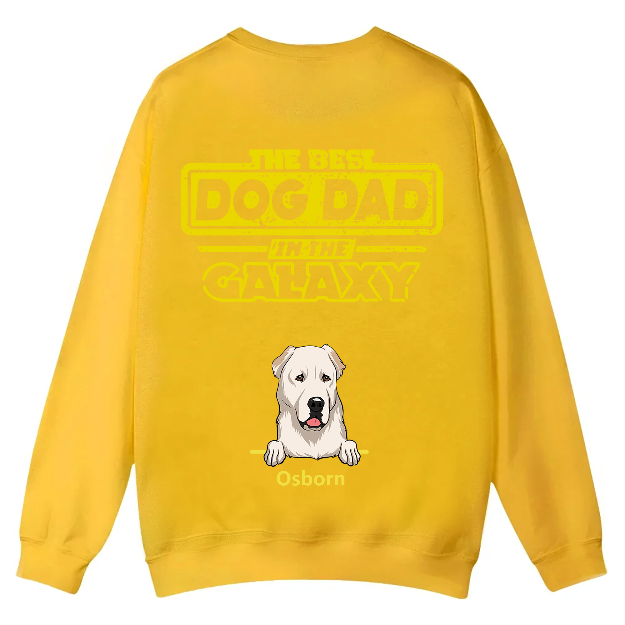 The Best Dog Dad In The Galaxy - Personalized Custom Unisex Casual Crewneck Sweatshirt