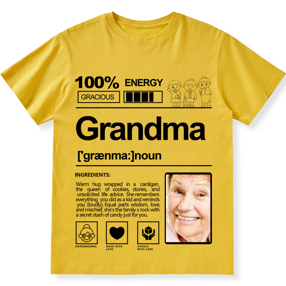 Addcustom  Photo Grandma Personalized Custom Unisex Fit T-Shirt wearishow
