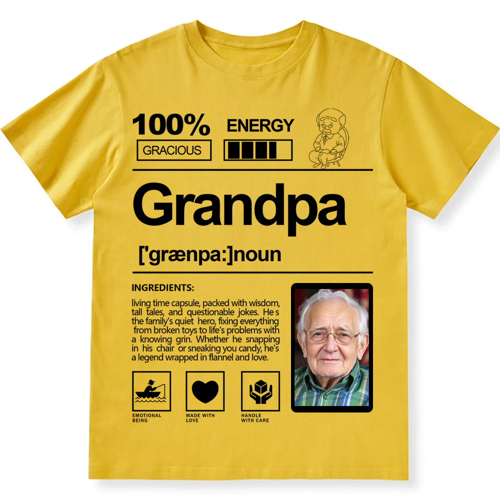 Addcustom  Photo Grandpa Personalized Custom Unisex Fit T-Shirt wearishow