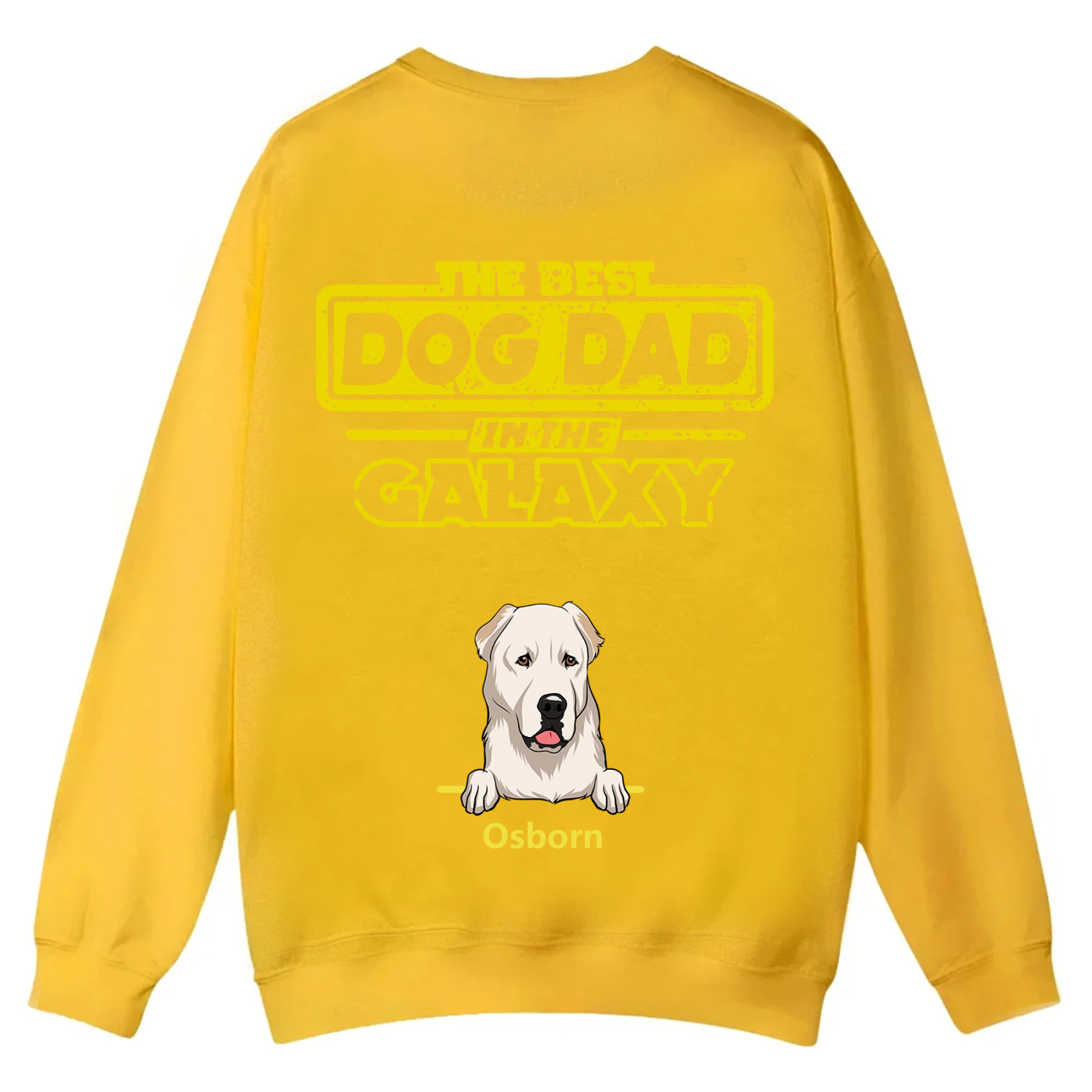 The Best Dog Dad In The Galaxy - Personalized Custom Unisex Casual Crewneck Sweatshirt
