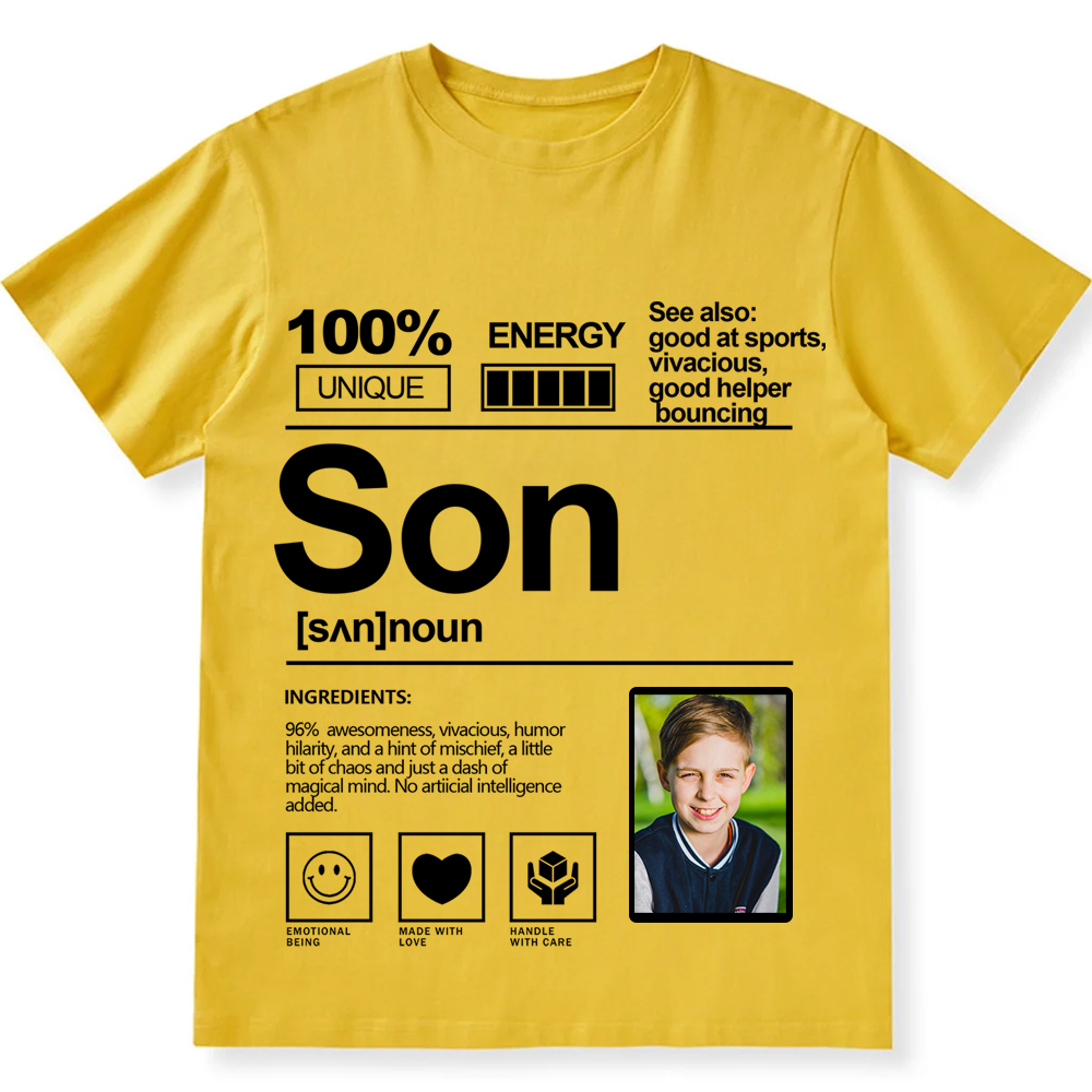 Addcustom  Photo Son Personalized Custom Unisex Fit T-Shirt wearishow