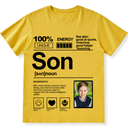 Addcustom  Photo Son Personalized Custom Unisex Fit T-Shirt wearishow