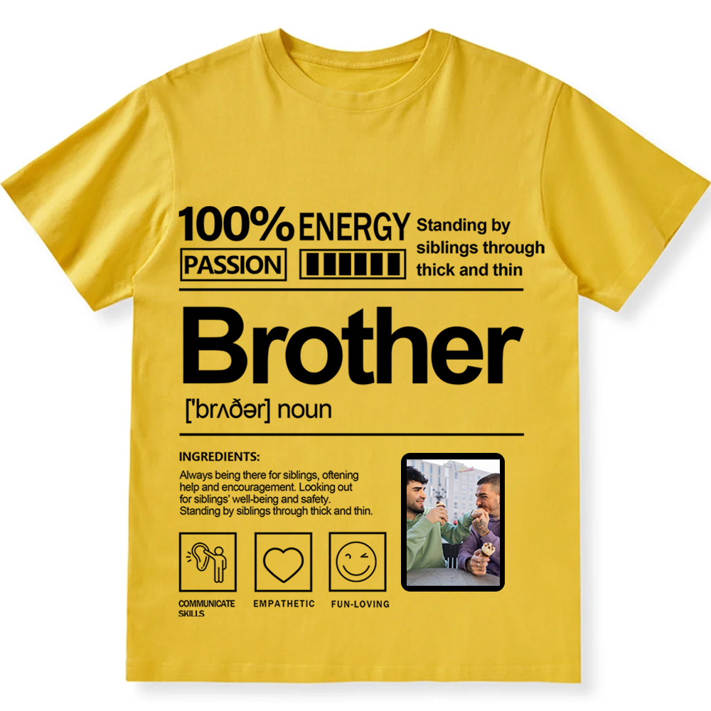 Addcustom  Photo Brother Personalized Custom Unisex Fit T-Shirt wearishow