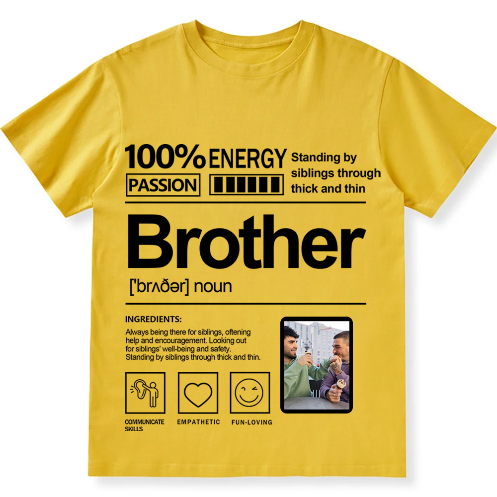 Addcustom  Photo Brother Personalized Custom Unisex Fit T-Shirt wearishow