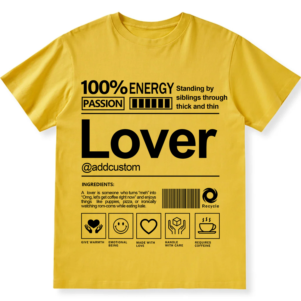 Addcustom Lover Personalized Custom Unisex Fit T-Shirt wearishow