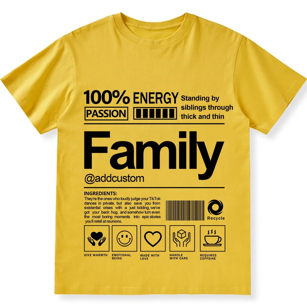 Addcustom Family Personalized Custom Unisex Fit T-Shirt wearishow